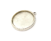 Silver Hammered Base Blank inlay Blank Pendant Base Resin Blank Mosaic Mountings Antique Silver Plated Metal (35mm blank )  G16786