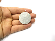 Silver Hammered Base Blank inlay Blank Pendant Base Resin Blank Mosaic Mountings Antique Silver Plated Metal (35mm blank )  G16786