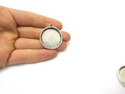 Silver Hammered Base Blank inlay Blank Pendant Base Resin Blank Mosaic Mountings Antique Silver Plated Metal (30mm blank )  G16795