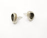 Earring Blank Backs Silver Base Setting Hammered Resin Blank Cabochon Base inlay Mounting Antique Silver Plated (10x8mm) 1 Pair G17459