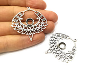 2 Silver Charms Antique Silver Plated Charms (43mm)  G17468