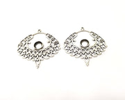 2 Silver Charms Antique Silver Plated Charms (43mm)  G17468