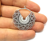 2 Silver Charms Antique Silver Plated Charms (38x37mm)  G17470