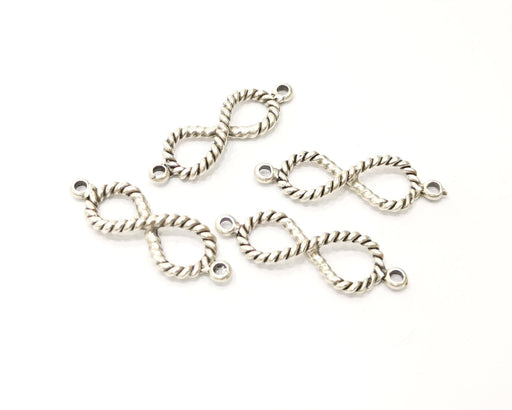 10 Infinity Charms Antique Silver Plated Charms (30x10mm)  G17472