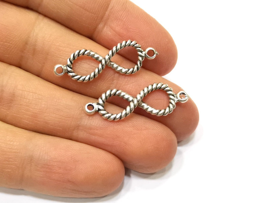 10 Infinity Charms Antique Silver Plated Charms (30x10mm)  G17472