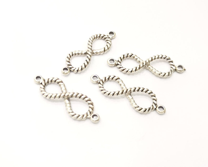 10 Infinity Charms Antique Silver Plated Charms (30x10mm)  G17472