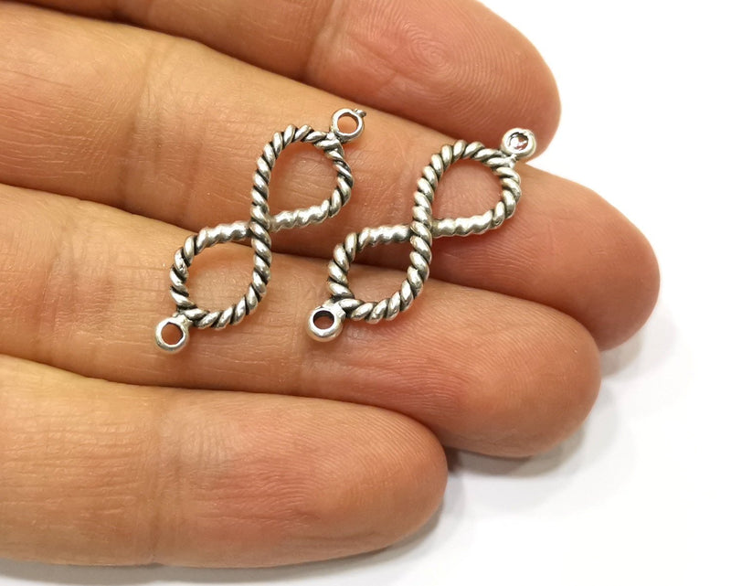 10 Infinity Charms Antique Silver Plated Charms (30x10mm)  G17472
