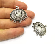 2 Silver Charms Connector Antique Silver Plated Charms (32x30mm)  G17473