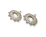 2 Silver Charms Connector Antique Silver Plated Charms (32x30mm)  G17473
