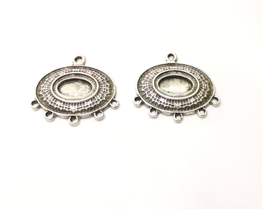 2 Silver Charms Connector Antique Silver Plated Charms (32x30mm)  G17473