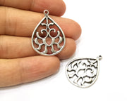 5 Silver Charms Antique Silver Plated Charms (32x23mm)  G17480