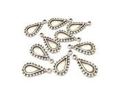 20 Teardrop Charms Antique Silver Plated Charms (20x11mm)  G17481