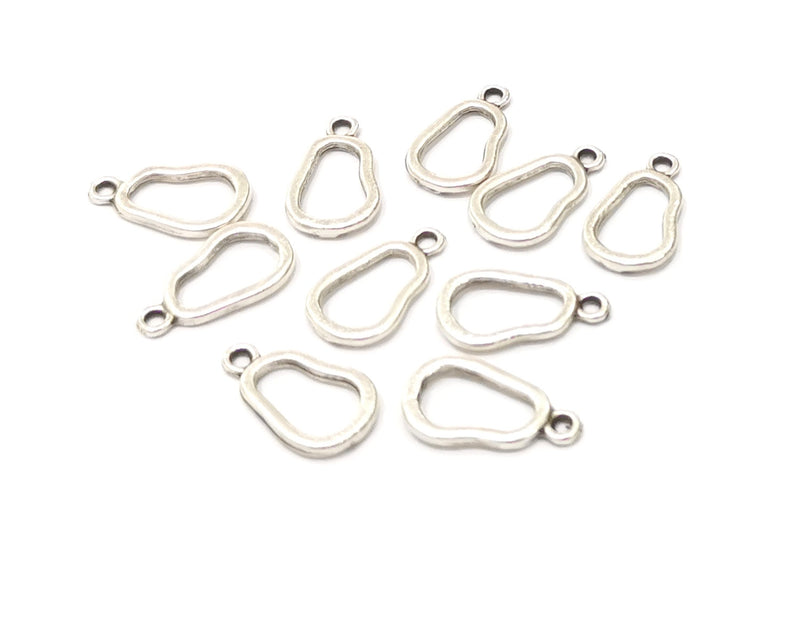 20 Silver Charms Antique Silver Plated Charms (16x9mm)  G16803