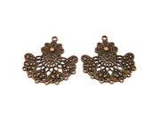 2 Copper Charm Connector Antique Copper Charm (36x34mm) G16819