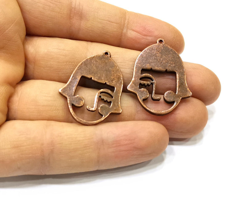 2 Copper Charm Antique Copper Charm (32x25mm) G16821