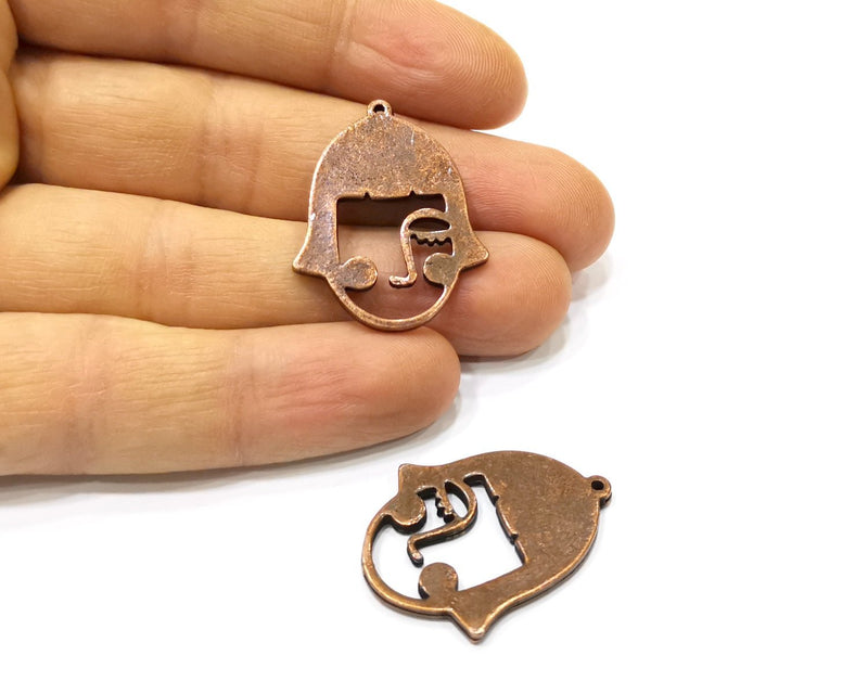 2 Copper Charm Antique Copper Charm (32x25mm) G16821