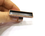 Copper Ring Blank Setting Cabochon Base inlay Ring Backs Mounting Adjustable Ring Base Bezel (50x10mm blank) Antique Copper Plated G16824