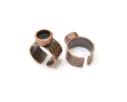 Copper Ring Blank Setting Cabochon Base inlay Ring Backs Mounting Adjustable Ring Base Bezel (8mm blank) Antique Copper Plated G16825
