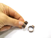 Copper Ring Blank Setting Cabochon Base inlay Ring Backs Mounting Adjustable Ring Base Bezel (8mm blank) Antique Copper Plated G16825