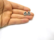 4 Silver Hammered Base Blank inlay Blank Pendant Base Resin Blank Mosaic Mountings Antique Silver Plated Metal (10x8mm blank )  G16831