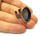 Copper Ring Blank Setting Cabochon Base inlay Ring Backs Mounting Adjustable Ring Base Bezel (25x18mm blank) Antique Copper Plated G16847