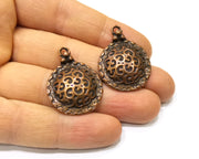 2 Copper Charm Antique Copper Charm (33x25mm) G16848