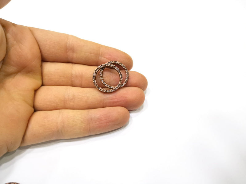 8 Circle Connector Copper Circle Antique Copper Plated Metal (21mm) G16878