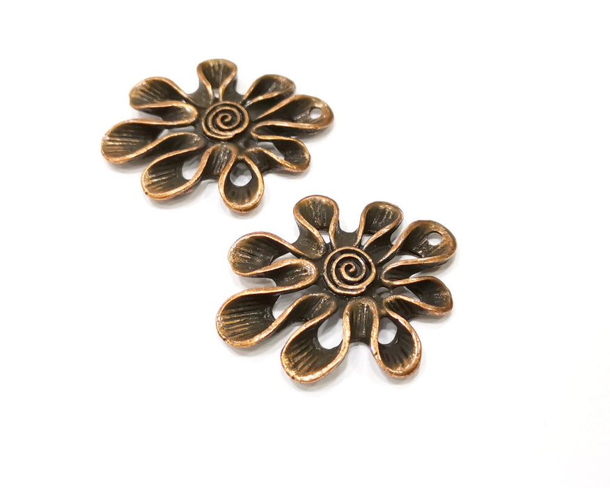 Resreved for K   18pcs  Flower Charm Antique Copper Charm (44x37mm) G16882