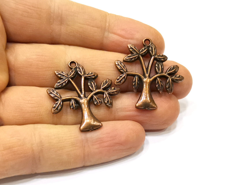 2 Tree Charm Antique Copper Charm (31x30mm) G16886
