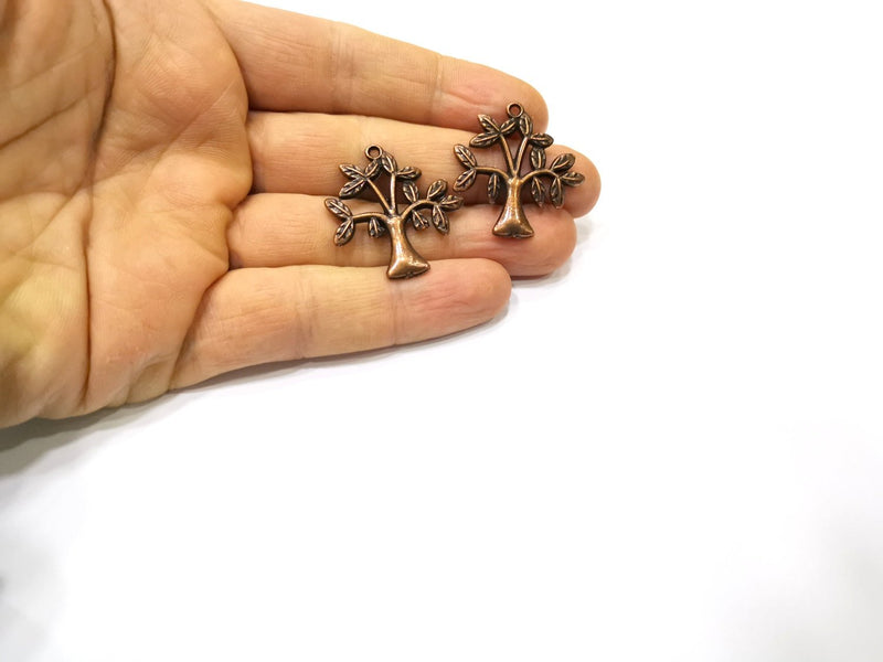 2 Tree Charm Antique Copper Charm (31x30mm) G16886