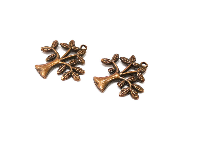 2 Tree Charm Antique Copper Charm (31x30mm) G16886