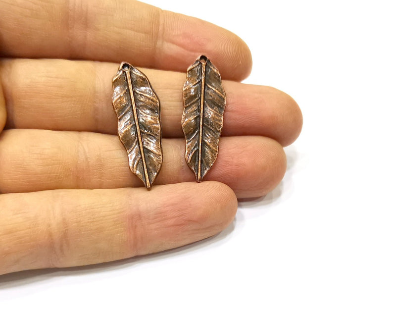 4 Leaf Charm Antique Copper Charm (34x12mm) G16891