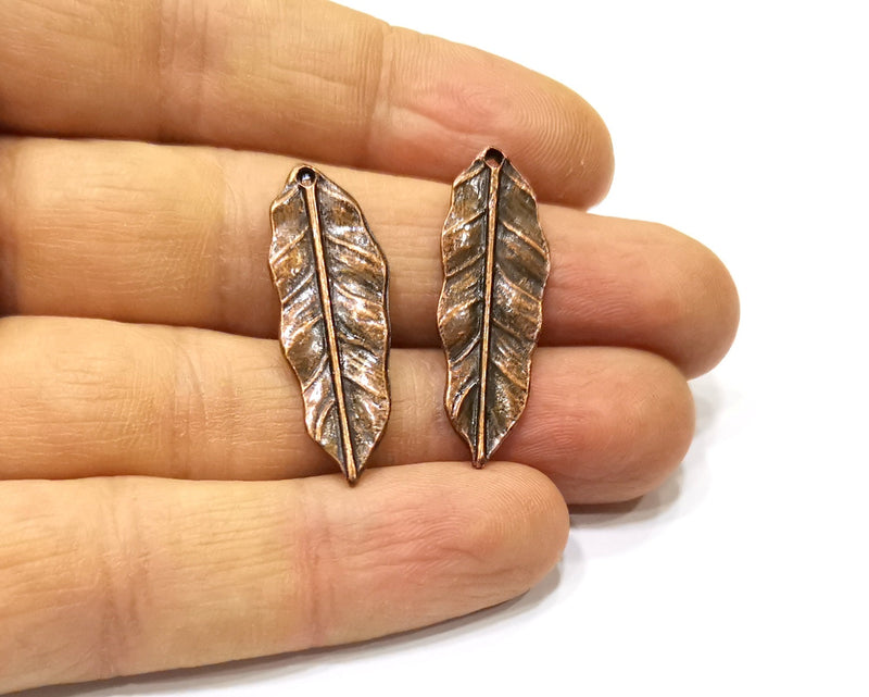 4 Leaf Charm Antique Copper Charm (34x12mm) G16891