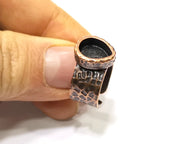 Copper Ring Blank Setting Cabochon Base inlay Ring Backs Mounting Adjustable Ring Base Bezel (10x8mm blank) Antique Copper Plated G16892