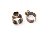 Copper Ring Blank Setting Cabochon Base inlay Ring Backs Mounting Adjustable Ring Base Bezel (10x8mm blank) Antique Copper Plated G16892