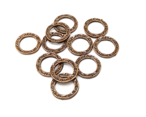 10 Circle Connector Copper Circle Antique Copper Plated Metal (14mm) G16893