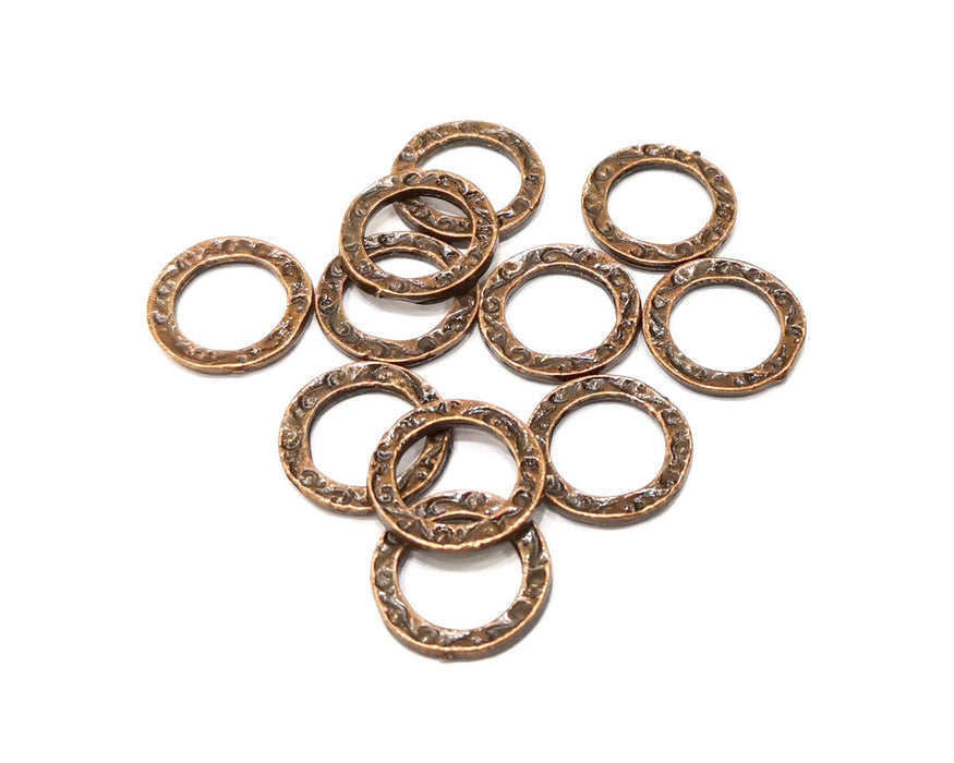 10 Circle Connector Copper Circle Antique Copper Plated Metal (14mm) G16893