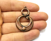 2 Copper Charm Antique Copper Charm (44x28mm) G16894