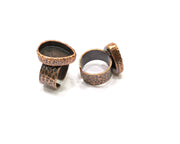 Copper Ring Blank Setting Hammered Cabochon Base inlay Ring Backs Mounting Adjustable Ring Base Bezel (18x13mm) Antique Copper Plated G16898