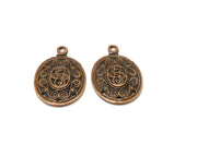 2 Copper Charm Connector Antique Copper Charm (37x25mm) G16899