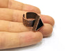 Copper Ring Blank Setting Hammered Cabochon Base inlay Ring Backs Mounting Adjustable Ring Base Bezel (14x13mm) Antique Copper Plated G16903