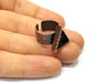 Copper Ring Blank Setting Hammered Cabochon Base inlay Ring Backs Mounting Adjustable Ring Base Bezel (14x13mm) Antique Copper Plated G16903