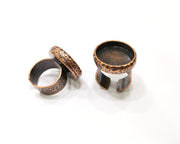 Copper Ring Blank Setting Hammered Cabochon Base inlay Ring Backs Mounting Adjustable Ring Base Bezel (20mm) Antique Copper Plated G16904