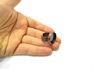 Copper Ring Blank Setting Hammered Cabochon Base inlay Ring Backs Mounting Adjustable Ring Base Bezel (20mm) Antique Copper Plated G16904