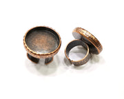 Copper Ring Blank Setting Hammered Cabochon Base inlay Ring Backs Mounting Adjustable Ring Base Bezel (25mm) Antique Copper Plated G16909