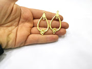 2 Gold Charms Gold Plated Charms  (54x26mm)  G16921