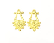 2 Gold Charms Gold Plated Charms  (43x21mm)  G16923