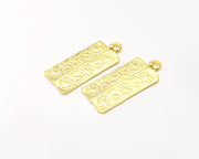 2 Flower Charms Gold Plated Charms  (40x16mm)  G16924