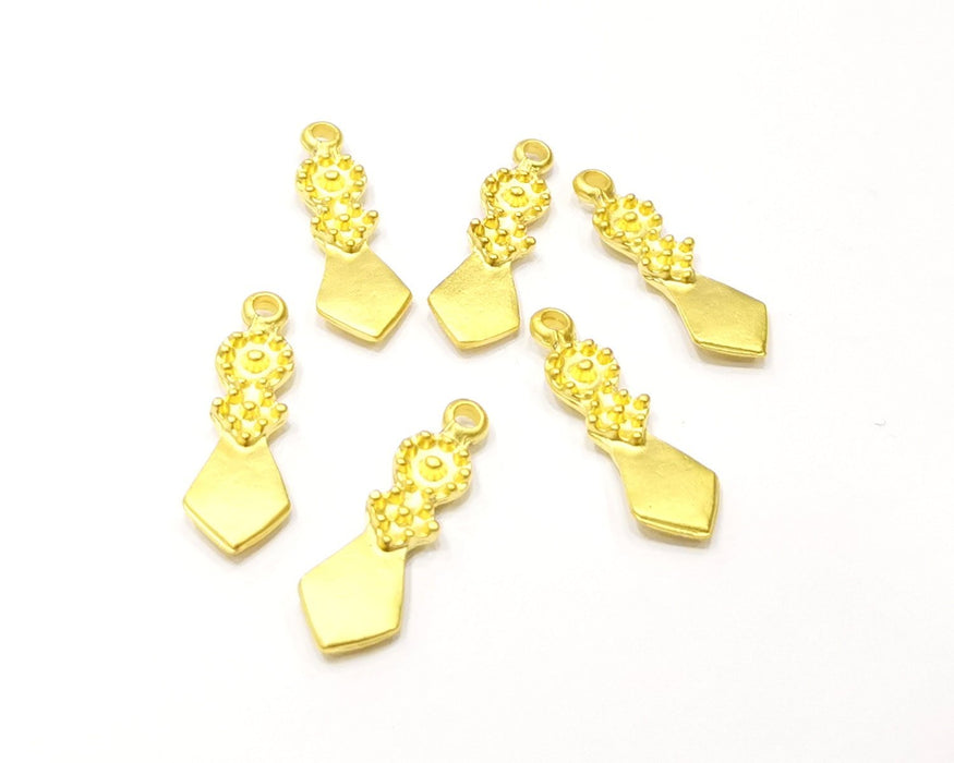 10 Gold Charms Gold Plated Charms  (24x8mm)  G16925