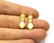 10 Gold Charms Gold Plated Charms  (24x8mm)  G16925